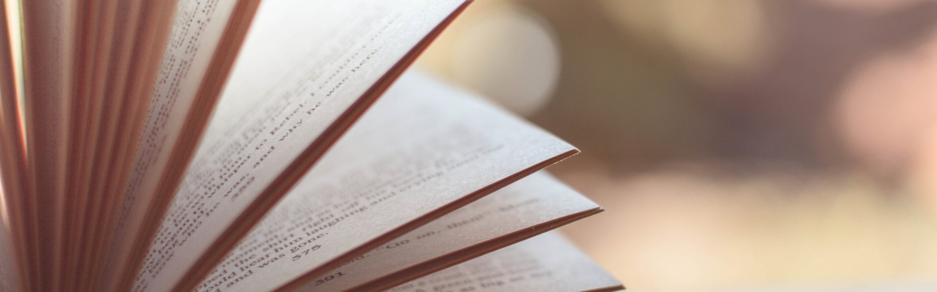 Auf dem Foto ist ein Buch zu sehen. Es sieht so aus, als würde es gerade durchblättert, obwohl keine Hände zu sehen sind.